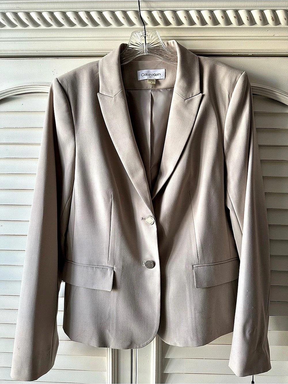 Calvin Klein Two Button Lux Blazer Gray Size 12